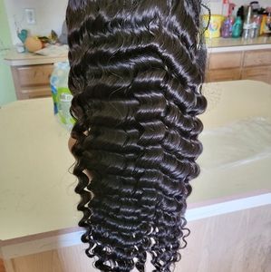 28inch deepwave human hair wig